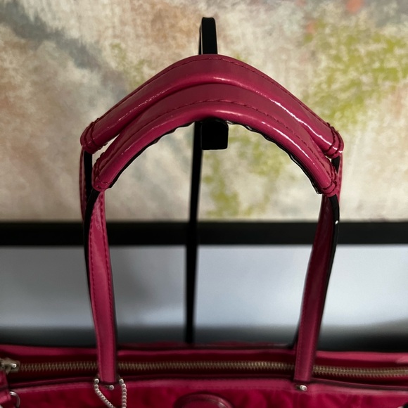 Coach Pink Raspberry Quilted Tote Bag - Picture 4 of 13